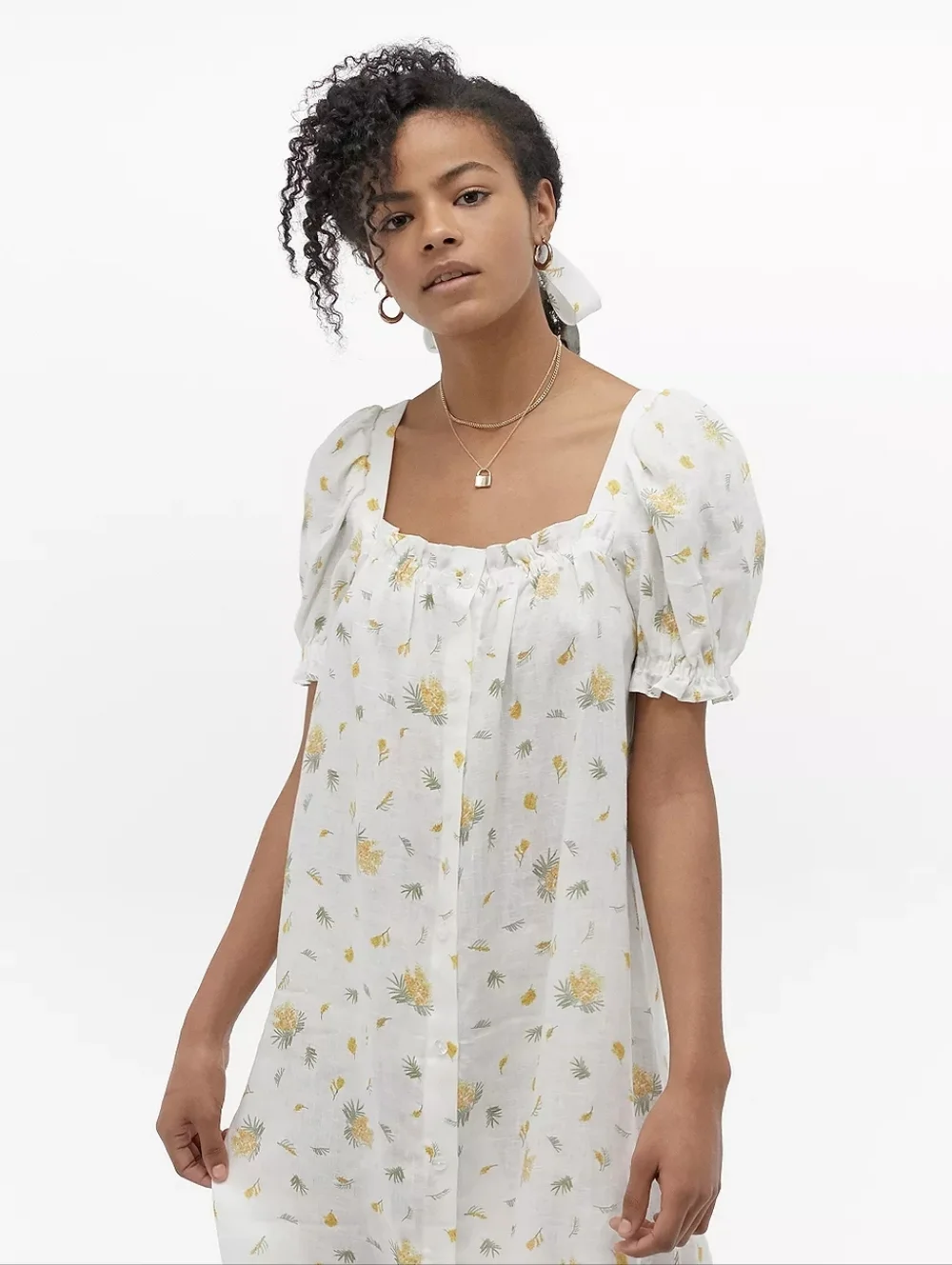 Sleeper Bridgette Linen Midi Dress size M in EUC no belt - Picture 3 of 11